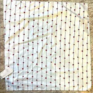 White and Red hearts Floral Patterned Scarf